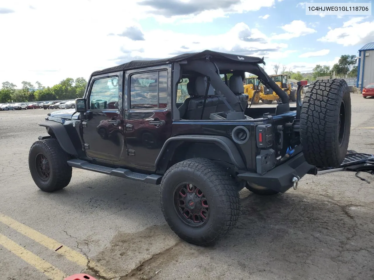 2016 Jeep Wrangler Unlimited Sahara VIN: 1C4HJWEG1GL118706 Lot: 61566564