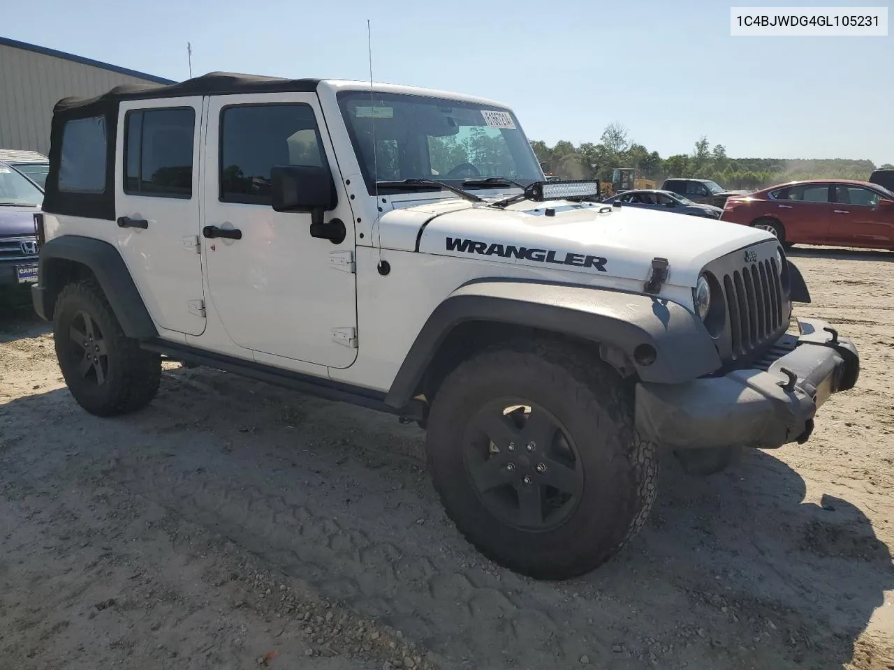 1C4BJWDG4GL105231 2016 Jeep Wrangler Unlimited Sport