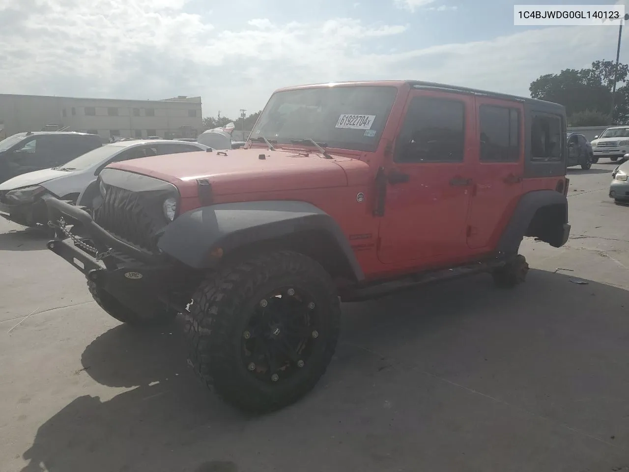 1C4BJWDG0GL140123 2016 Jeep Wrangler Unlimited Sport