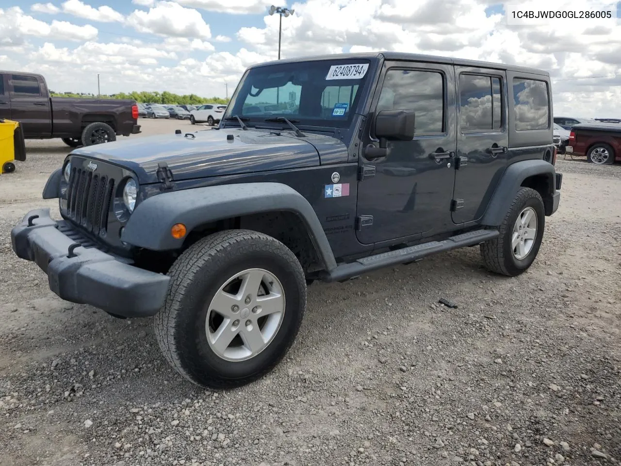 2016 Jeep Wrangler Unlimited Sport VIN: 1C4BJWDG0GL286005 Lot: 62408794