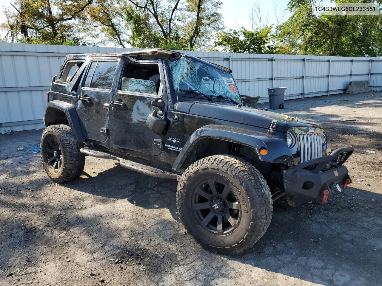 2016 Jeep Wrangler Unlimited Sahara VIN: 1C4BJWEG6GL233551 Lot: 63969034