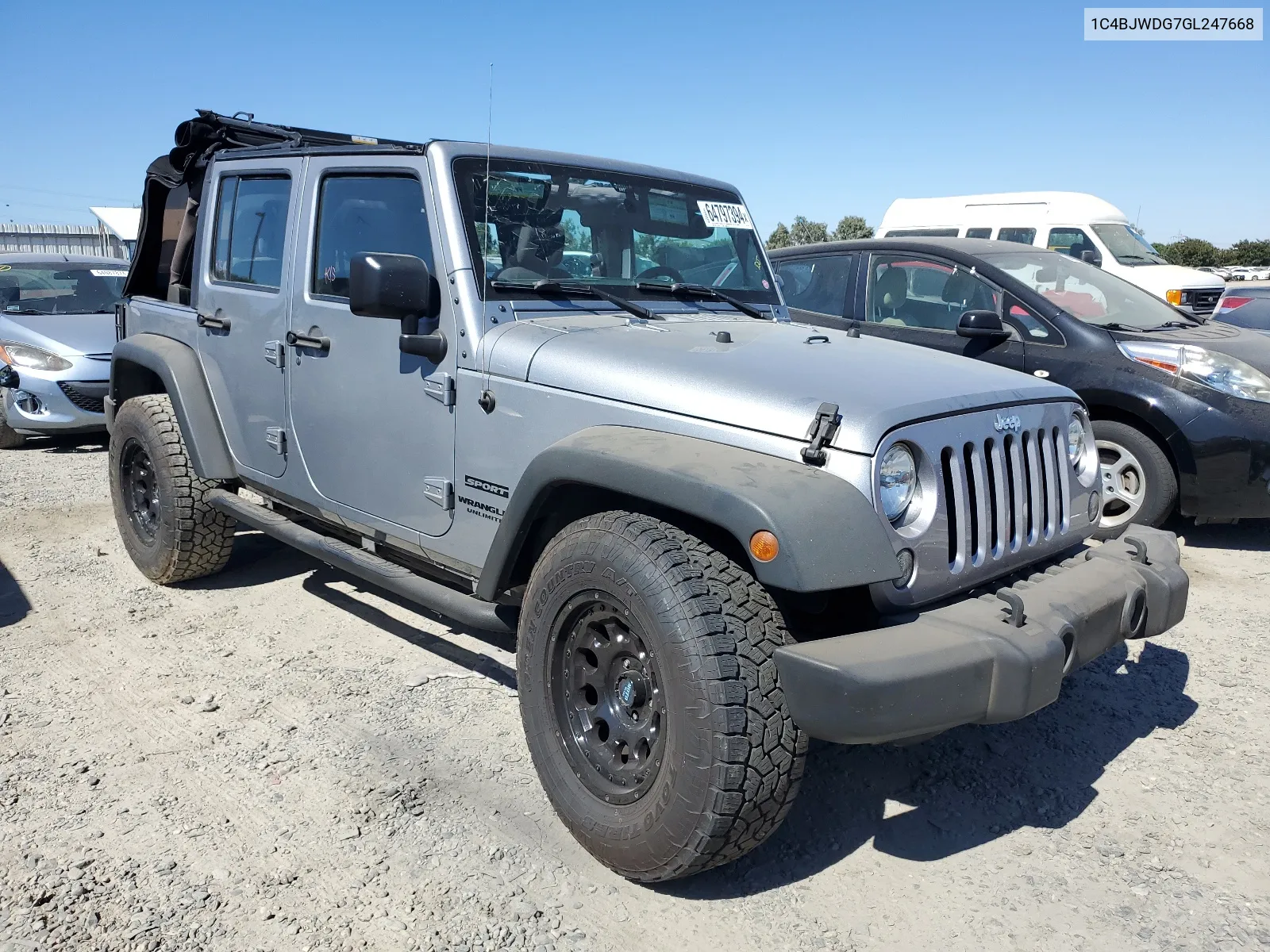 2016 Jeep Wrangler Unlimited Sport VIN: 1C4BJWDG7GL247668 Lot: 64797394