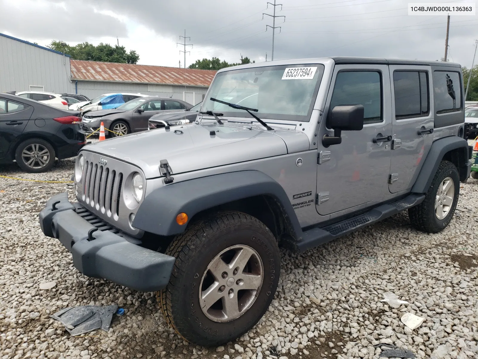 2016 Jeep Wrangler Unlimited Sport VIN: 1C4BJWDG0GL136363 Lot: 65237594