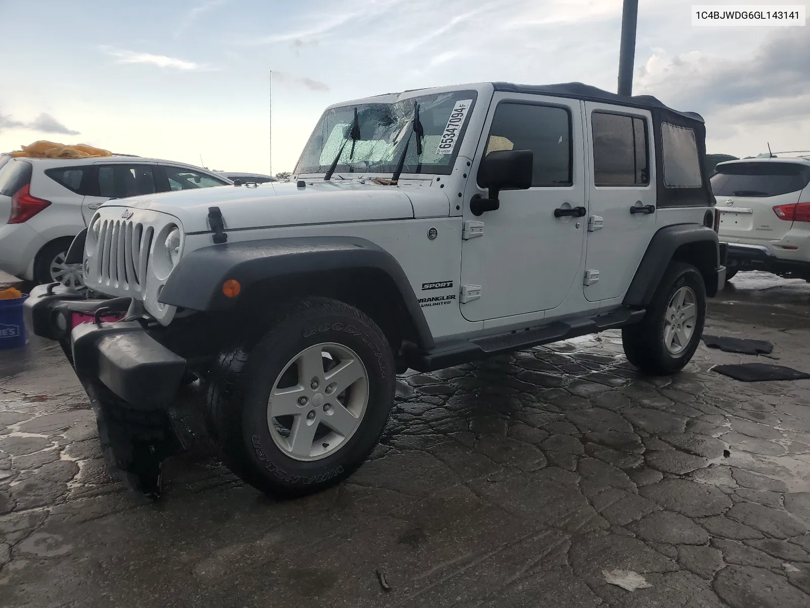 2016 Jeep Wrangler Unlimited Sport VIN: 1C4BJWDG6GL143141 Lot: 65347094