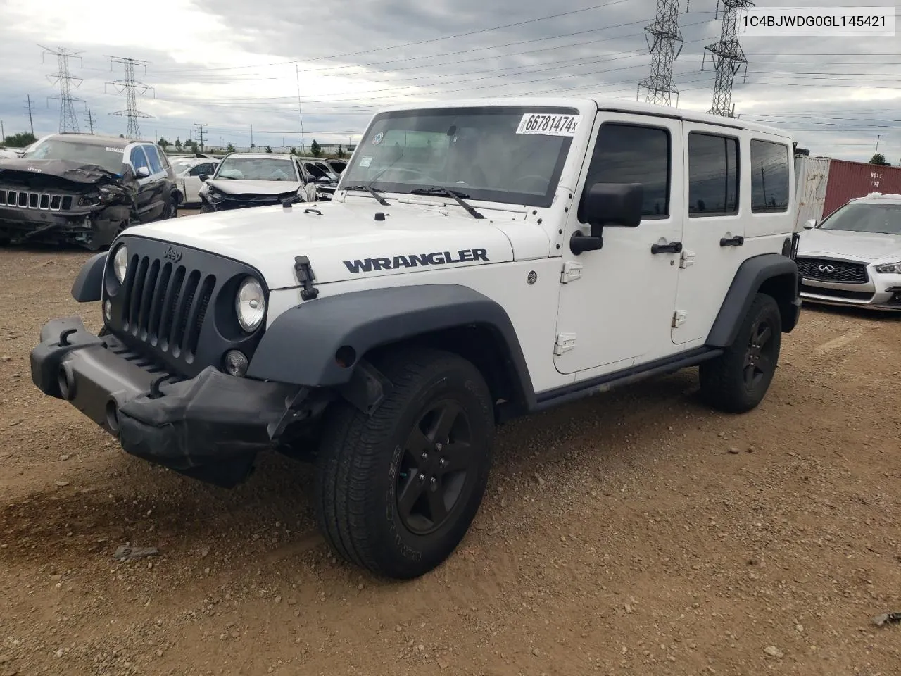 2016 Jeep Wrangler Unlimited Sport VIN: 1C4BJWDG0GL145421 Lot: 66781474