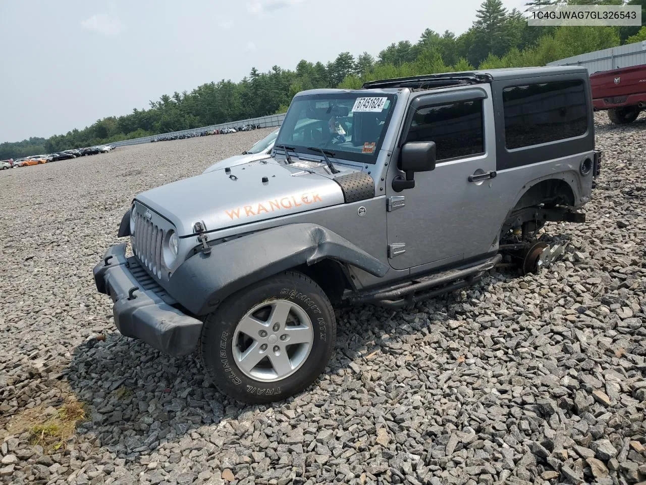 2016 Jeep Wrangler Sport VIN: 1C4GJWAG7GL326543 Lot: 67451624