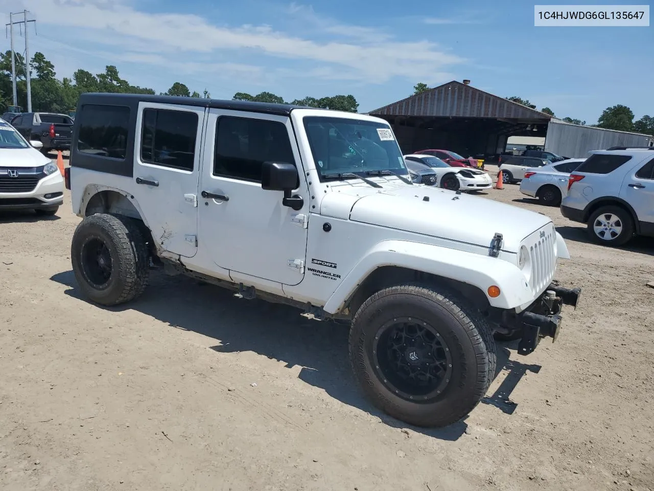 2016 Jeep Wrangler Unlimited Sport VIN: 1C4HJWDG6GL135647 Lot: 68069134