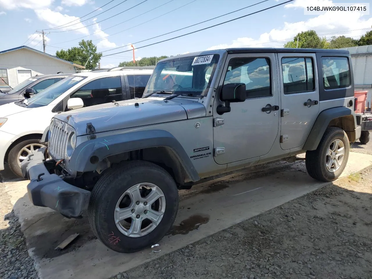 2016 Jeep Wrangler Unlimited Sport VIN: 1C4BJWKG9GL107415 Lot: 68272834