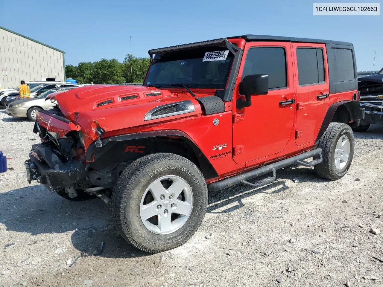 2016 Jeep Wrangler Unlimited Sahara VIN: 1C4HJWEG6GL102663 Lot: 68829864