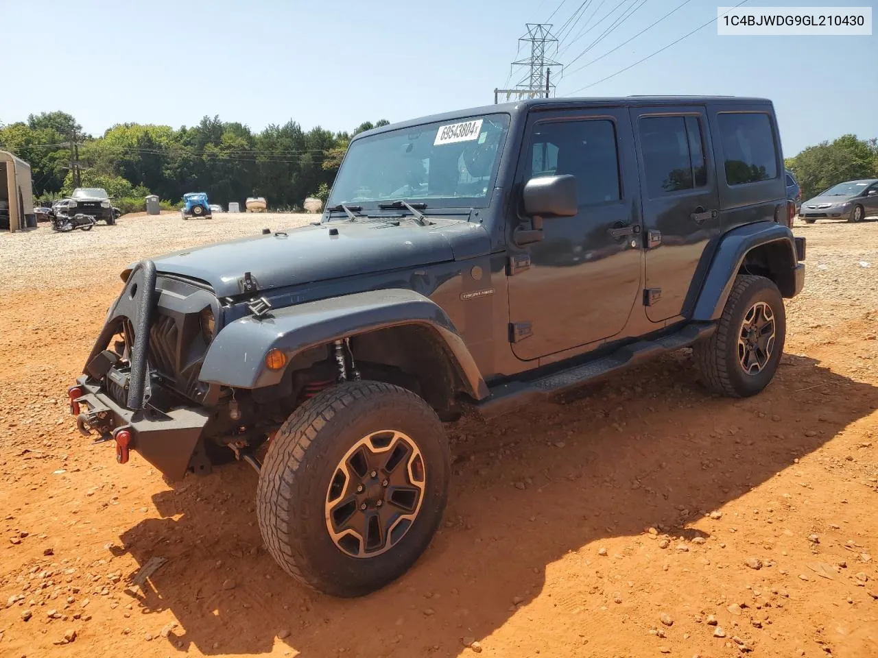 2016 Jeep Wrangler Unlimited Sport VIN: 1C4BJWDG9GL210430 Lot: 69543804