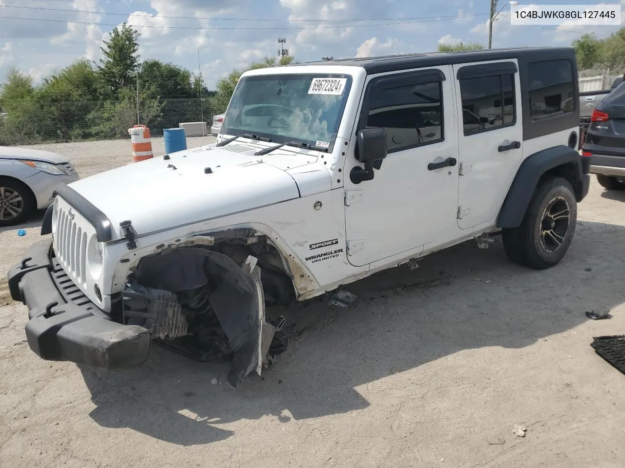 2016 Jeep Wrangler Unlimited Sport VIN: 1C4BJWKG8GL127445 Lot: 69672324