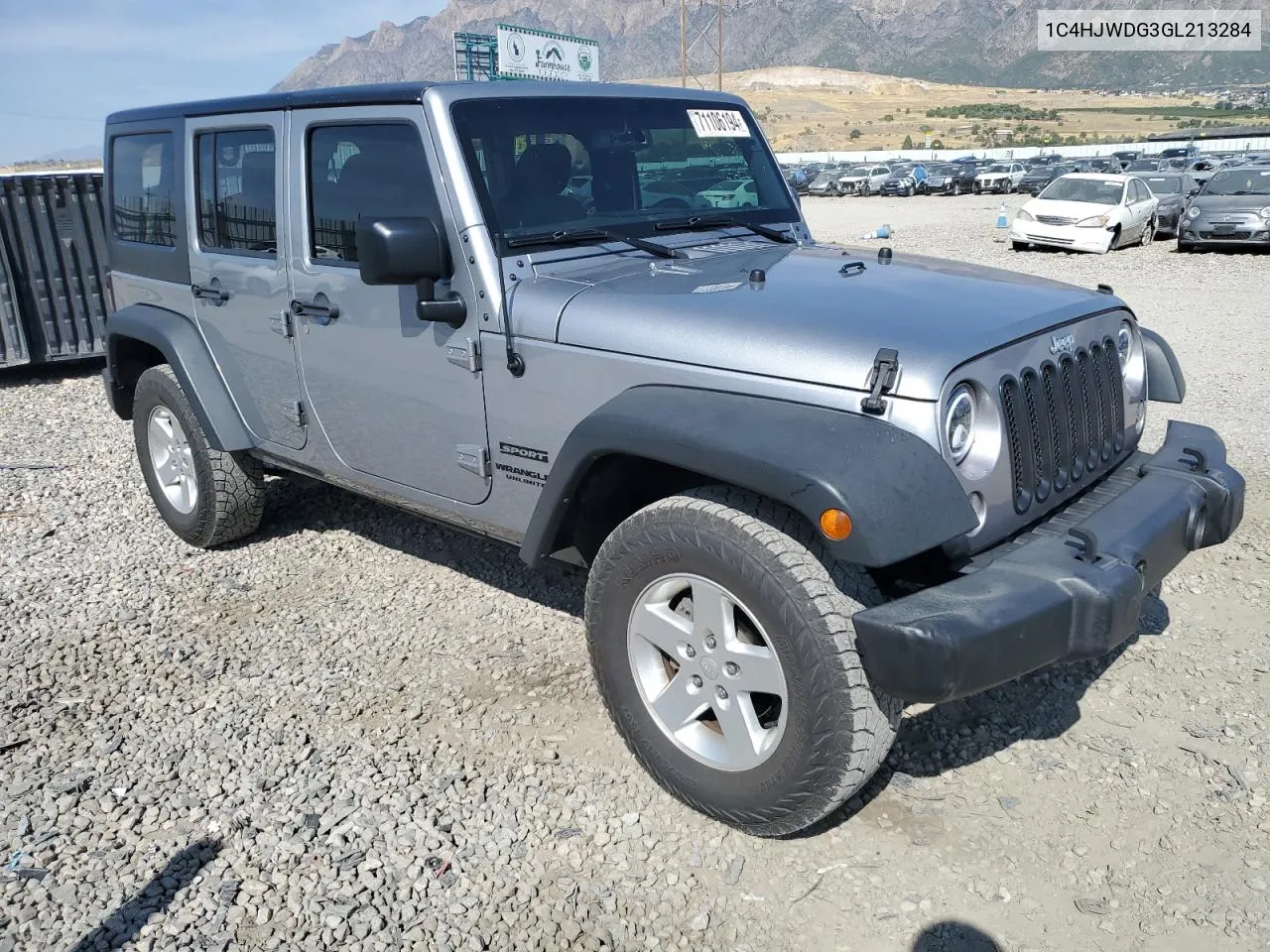 1C4HJWDG3GL213284 2016 Jeep Wrangler Unlimited Sport