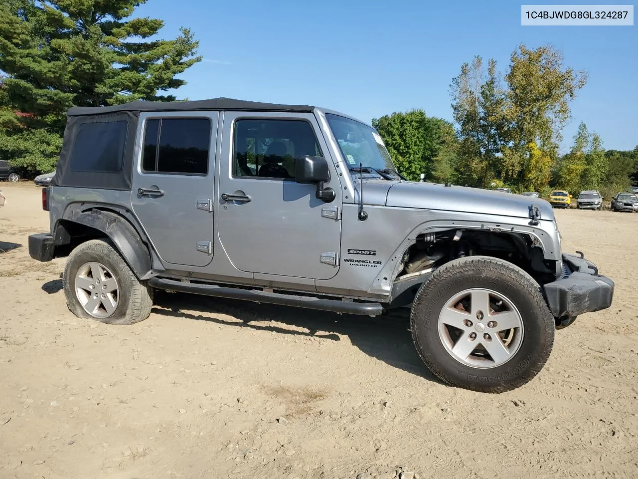 2016 Jeep Wrangler Unlimited Sport VIN: 1C4BJWDG8GL324287 Lot: 71782914