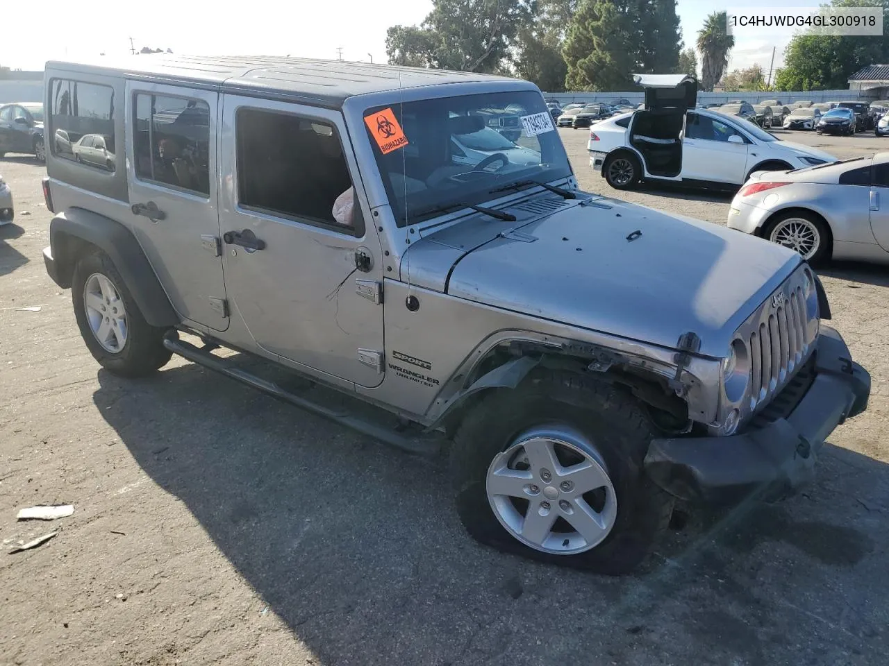 2016 Jeep Wrangler Unlimited Sport VIN: 1C4HJWDG4GL300918 Lot: 71943734