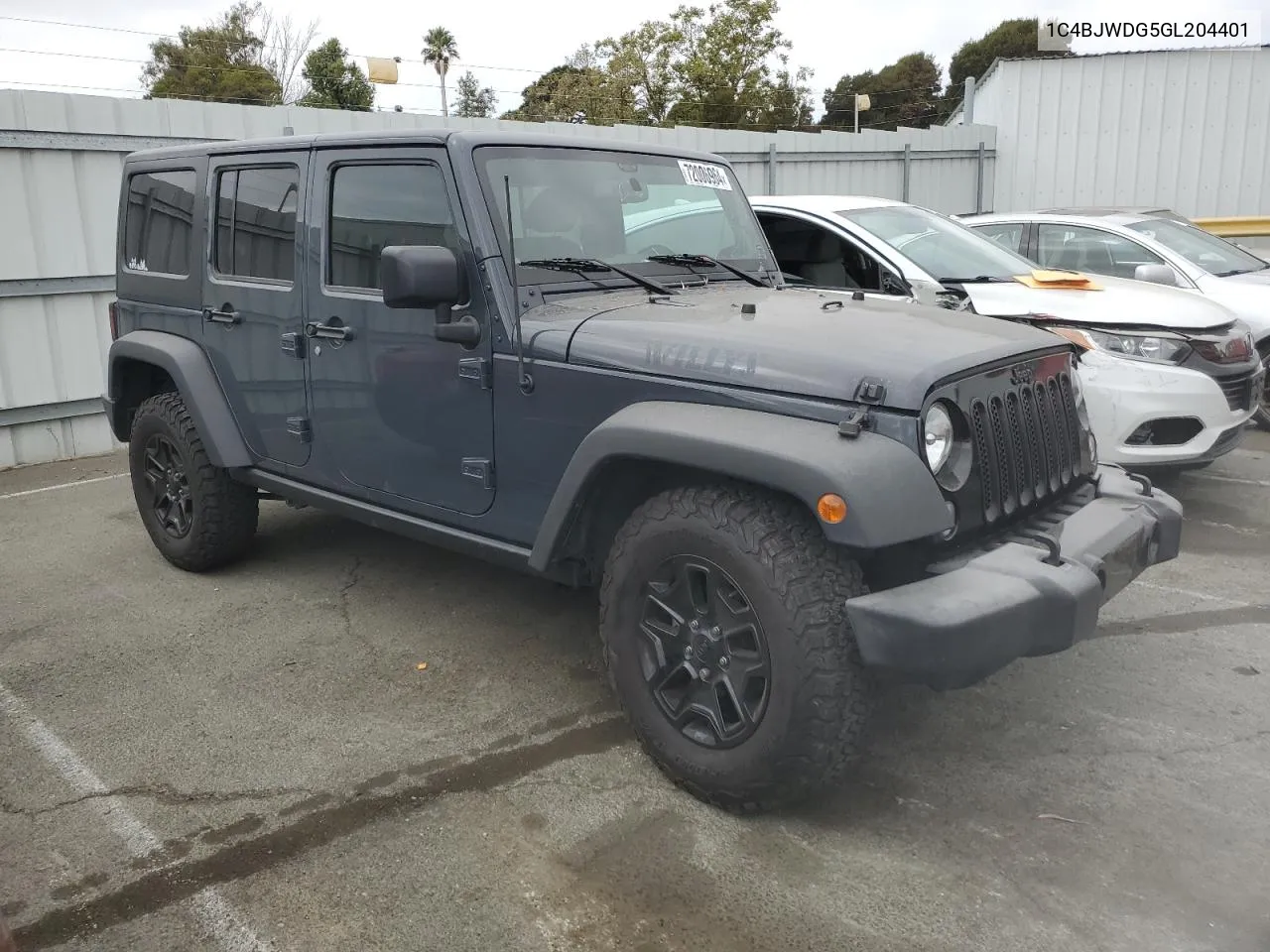 2016 Jeep Wrangler Unlimited Sport VIN: 1C4BJWDG5GL204401 Lot: 72006964