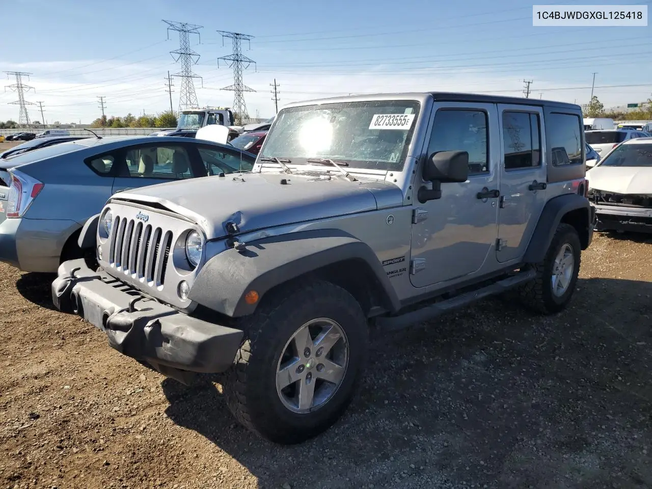 1C4BJWDGXGL125418 2016 Jeep Wrangler Unlimited Sport
