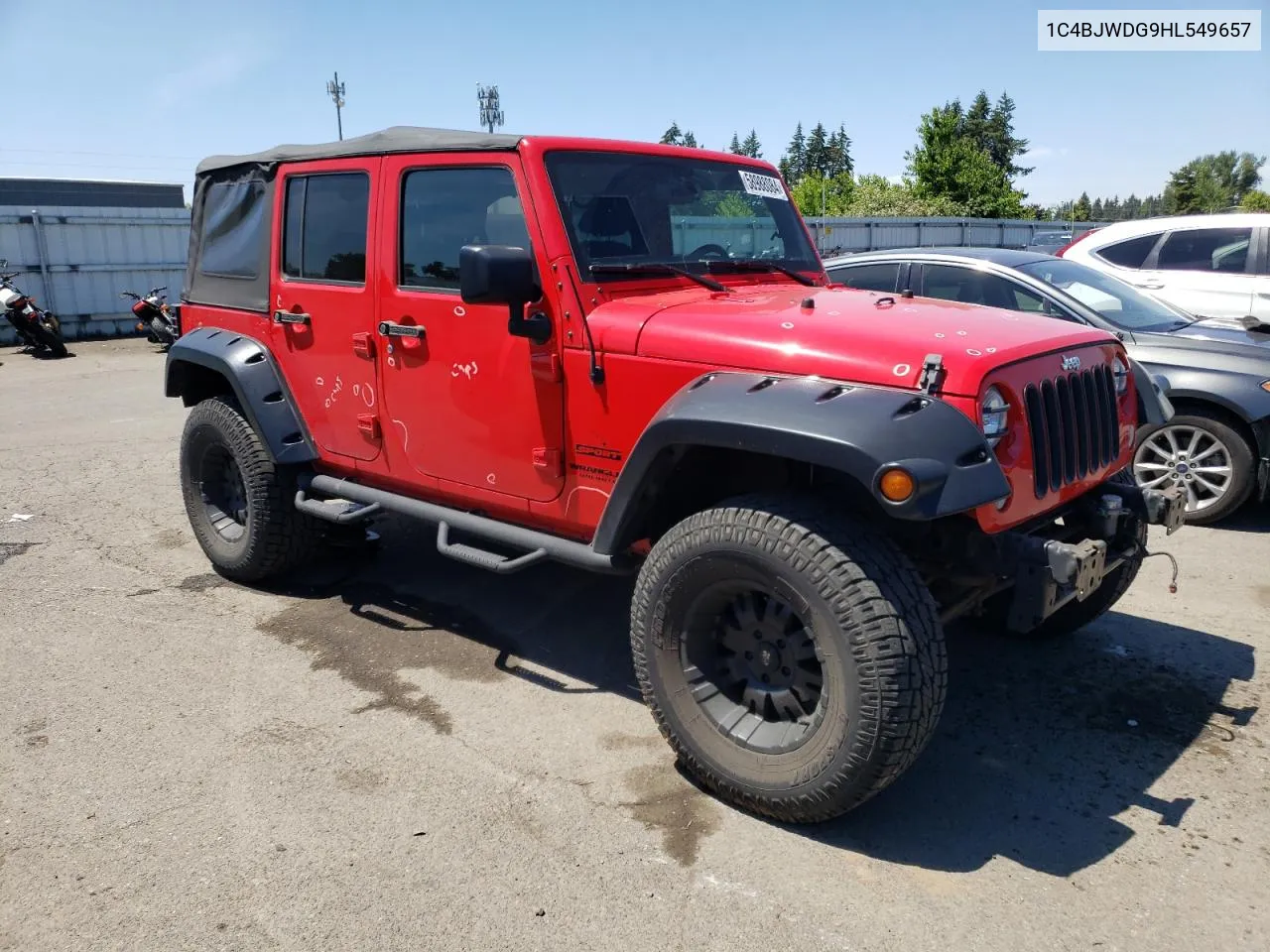 2017 Jeep Wrangler Unlimited Sport VIN: 1C4BJWDG9HL549657 Lot: 58988084