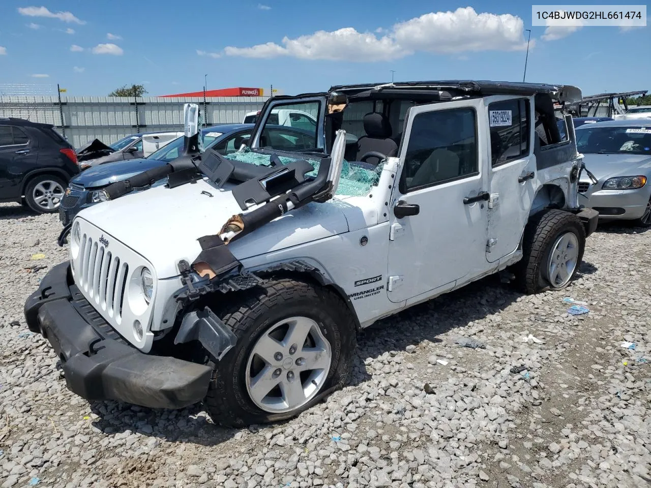 1C4BJWDG2HL661474 2017 Jeep Wrangler Unlimited Sport