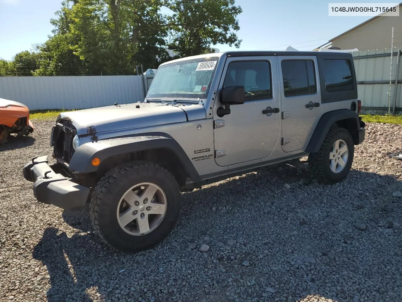 2017 Jeep Wrangler Unlimited Sport VIN: 1C4BJWDG0HL715645 Lot: 59505434