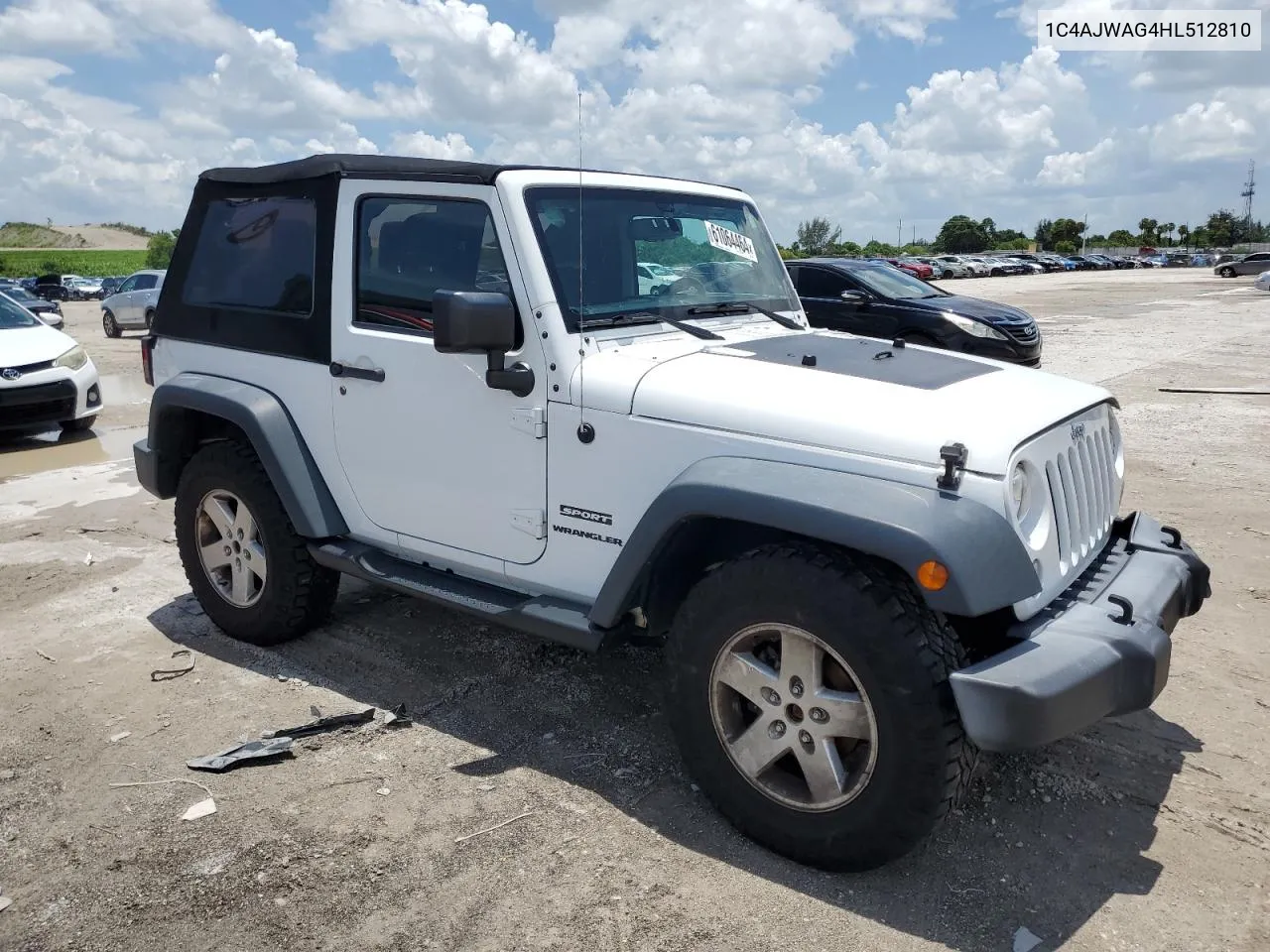 2017 Jeep Wrangler Sport VIN: 1C4AJWAG4HL512810 Lot: 61064464