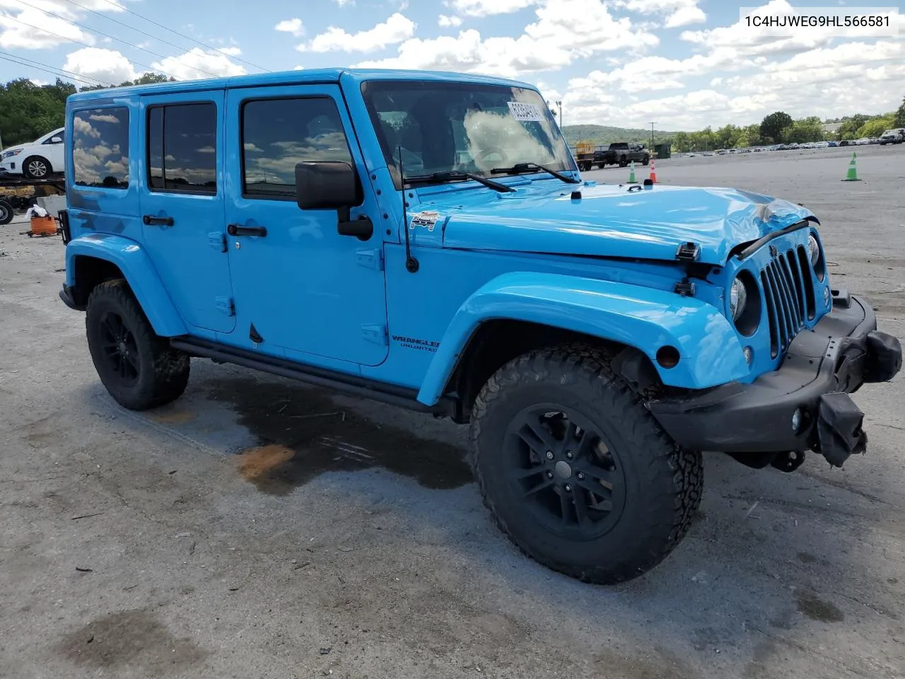 2017 Jeep Wrangler Unlimited Sahara VIN: 1C4HJWEG9HL566581 Lot: 62354914