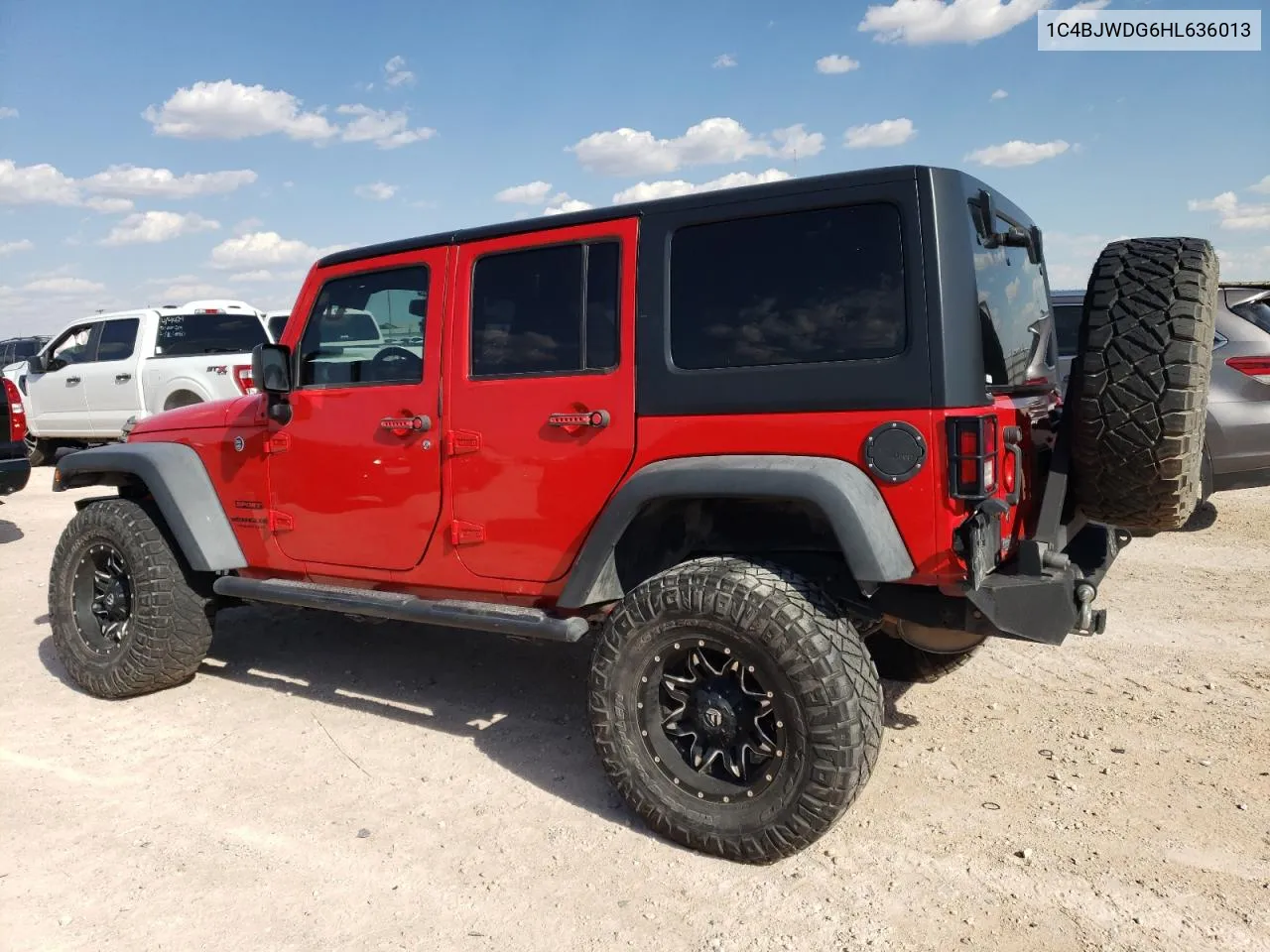 1C4BJWDG6HL636013 2017 Jeep Wrangler Unlimited Sport