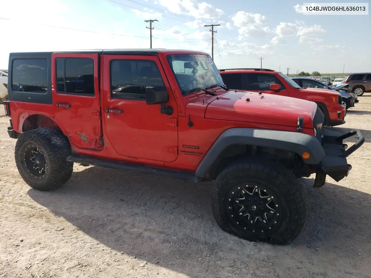 1C4BJWDG6HL636013 2017 Jeep Wrangler Unlimited Sport