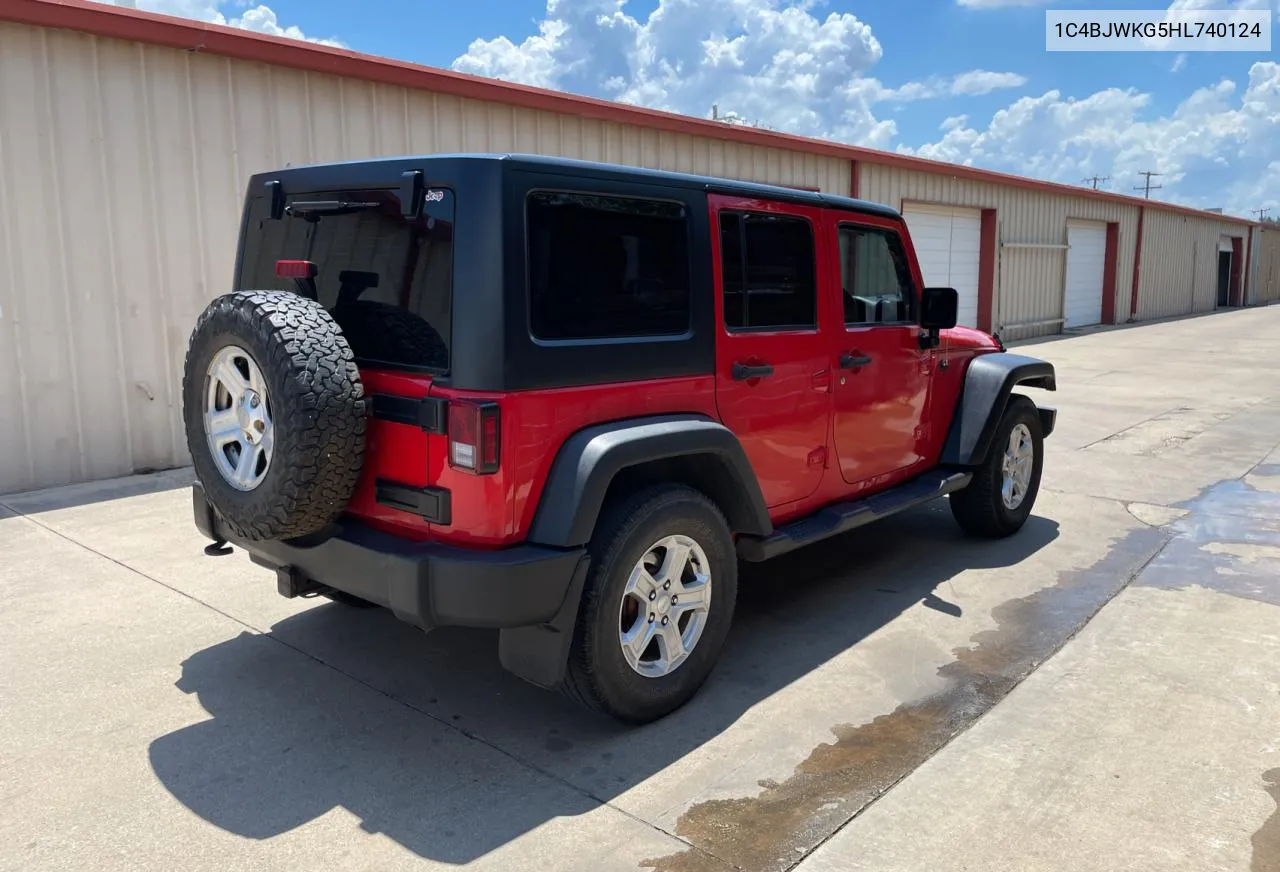 2017 Jeep Wrangler Unlimited Sport VIN: 1C4BJWKG5HL740124 Lot: 62877724