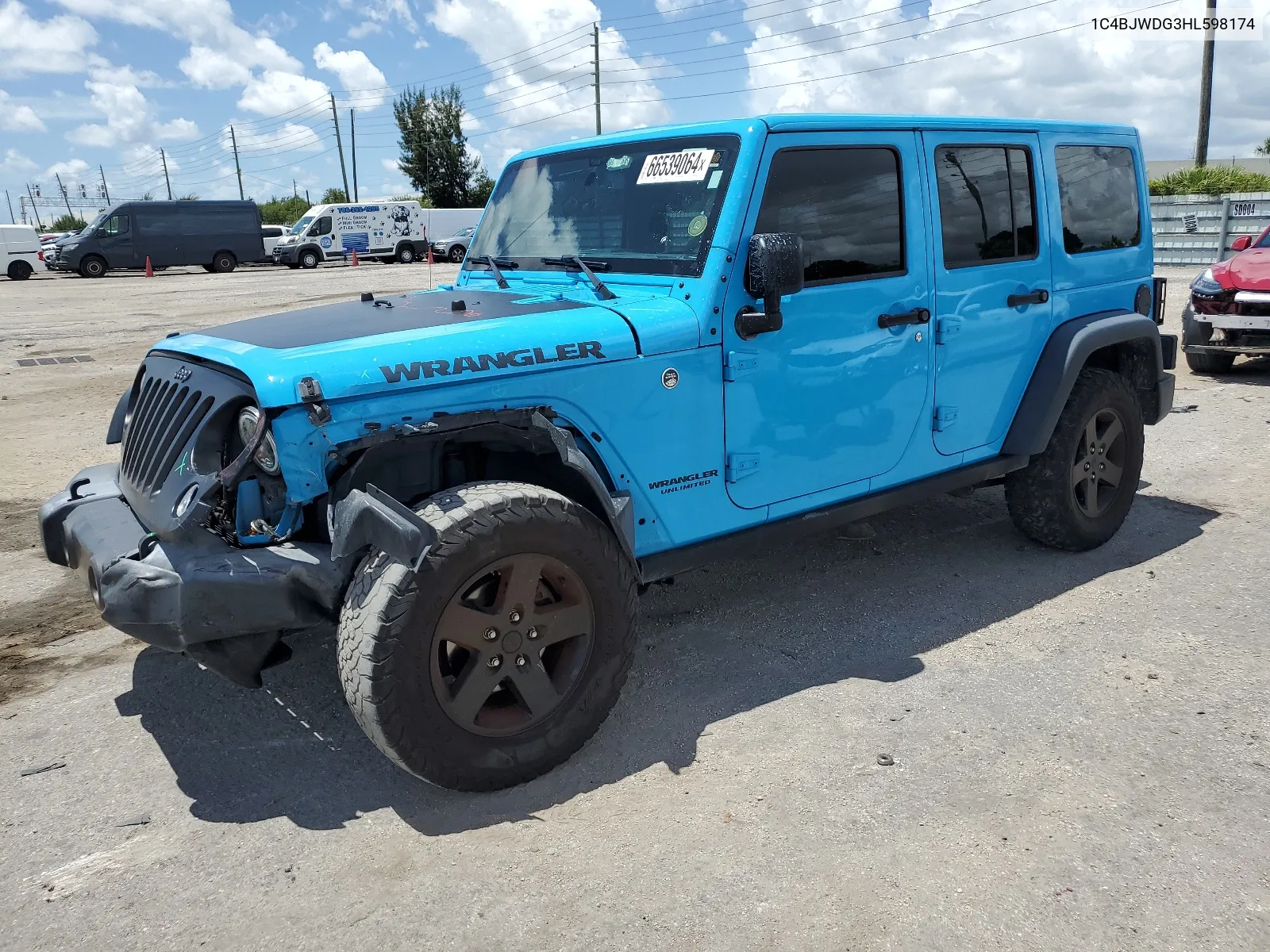 2017 Jeep Wrangler Unlimited Sport VIN: 1C4BJWDG3HL598174 Lot: 66539064