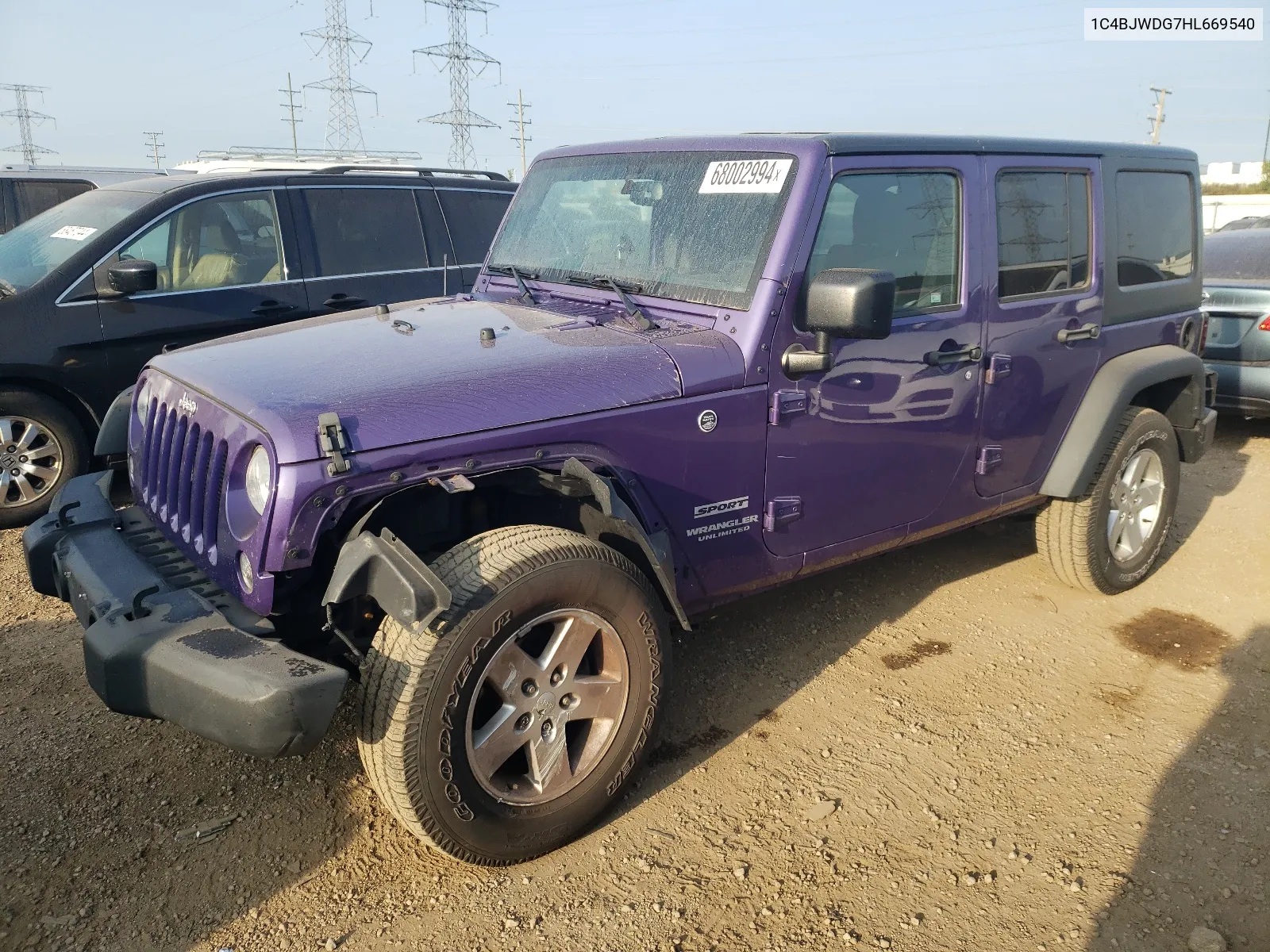 2017 Jeep Wrangler Unlimited Sport VIN: 1C4BJWDG7HL669540 Lot: 68002994