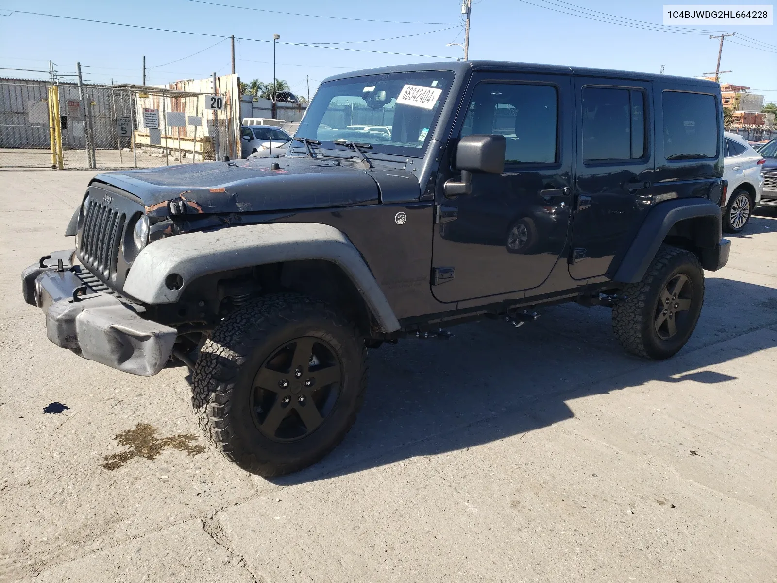 2017 Jeep Wrangler Unlimited Sport VIN: 1C4BJWDG2HL664228 Lot: 68342404