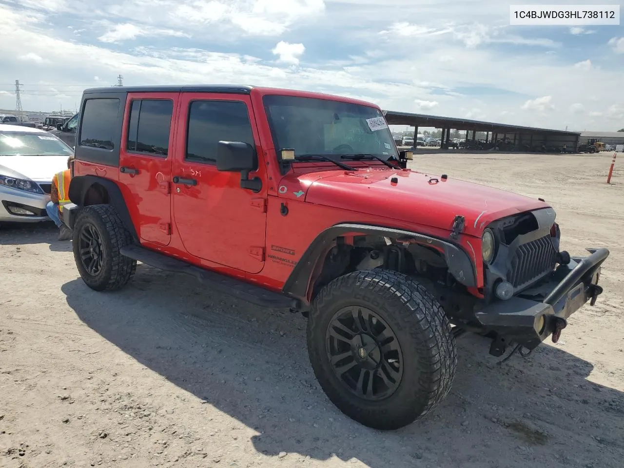 2017 Jeep Wrangler Unlimited Sport VIN: 1C4BJWDG3HL738112 Lot: 68894364