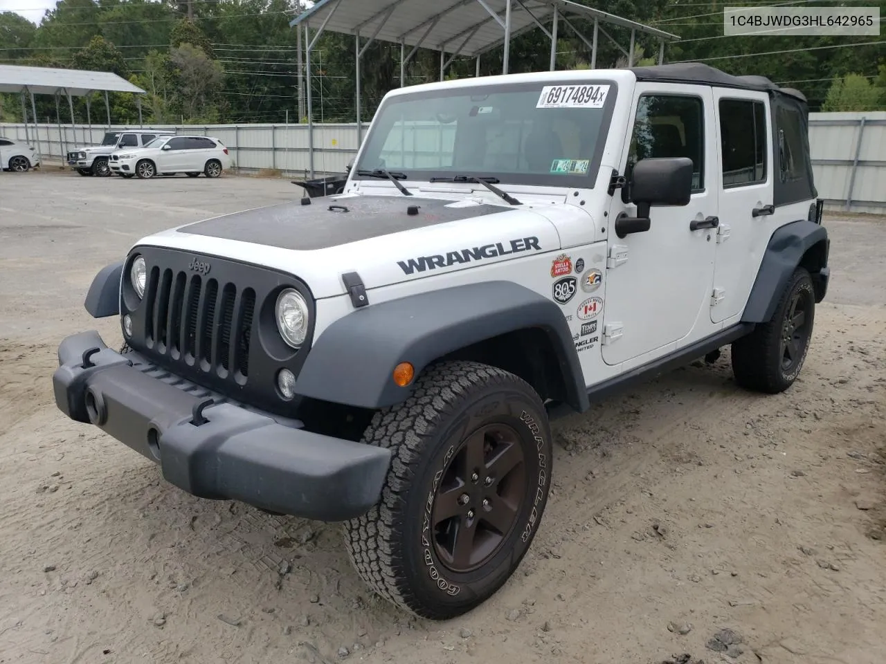 2017 Jeep Wrangler Unlimited Sport VIN: 1C4BJWDG3HL642965 Lot: 69174894