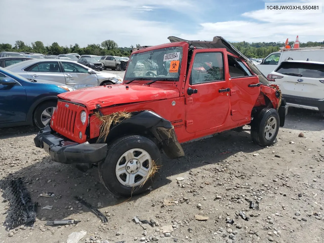 2017 Jeep Wrangler Unlimited Sport VIN: 1C4BJWKGXHL550481 Lot: 69202954