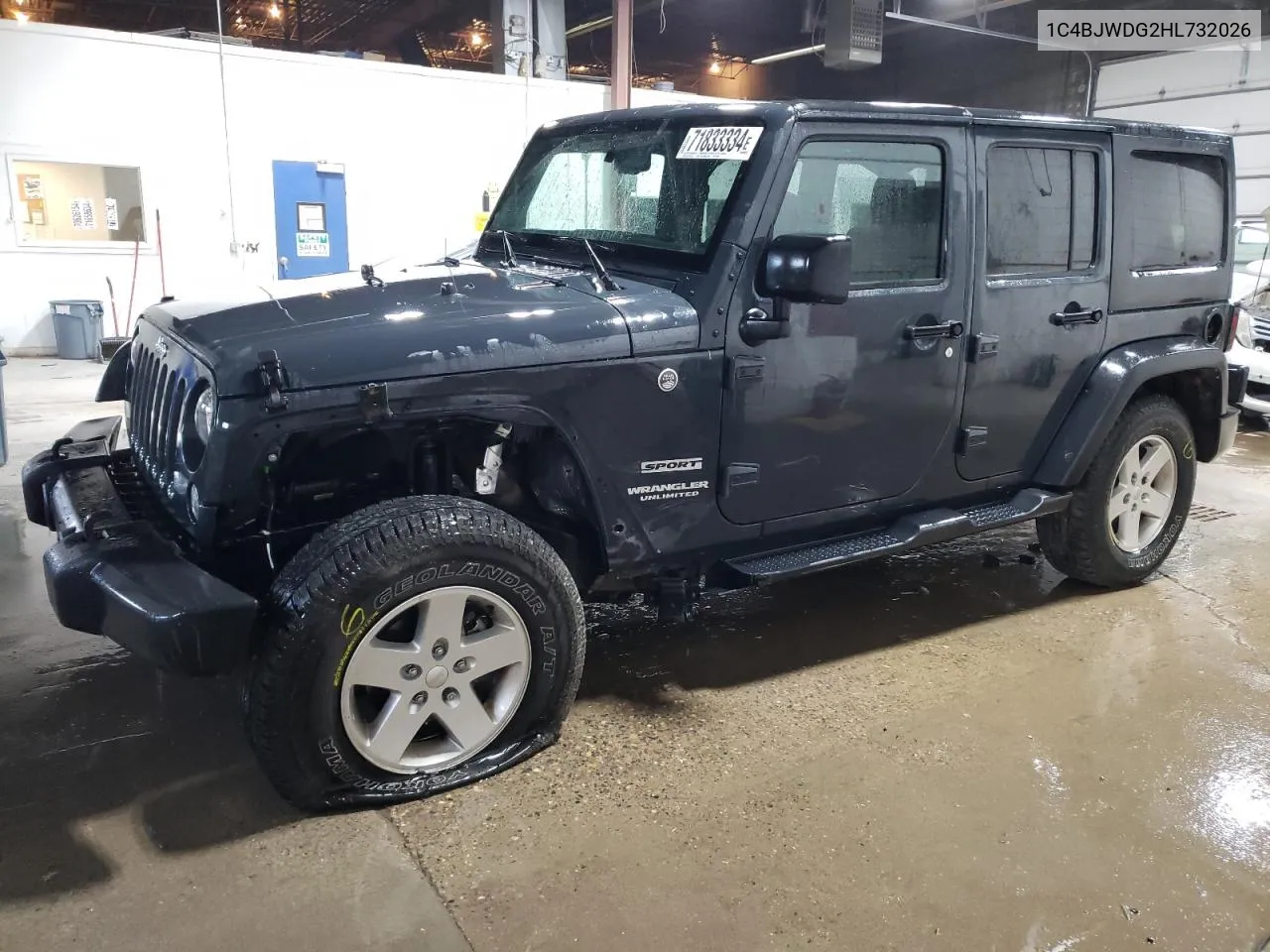 2017 Jeep Wrangler Unlimited Sport VIN: 1C4BJWDG2HL732026 Lot: 71833334