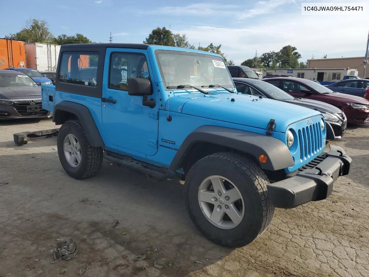 2017 Jeep Wrangler Sport VIN: 1C4GJWAG9HL754471 Lot: 72049174