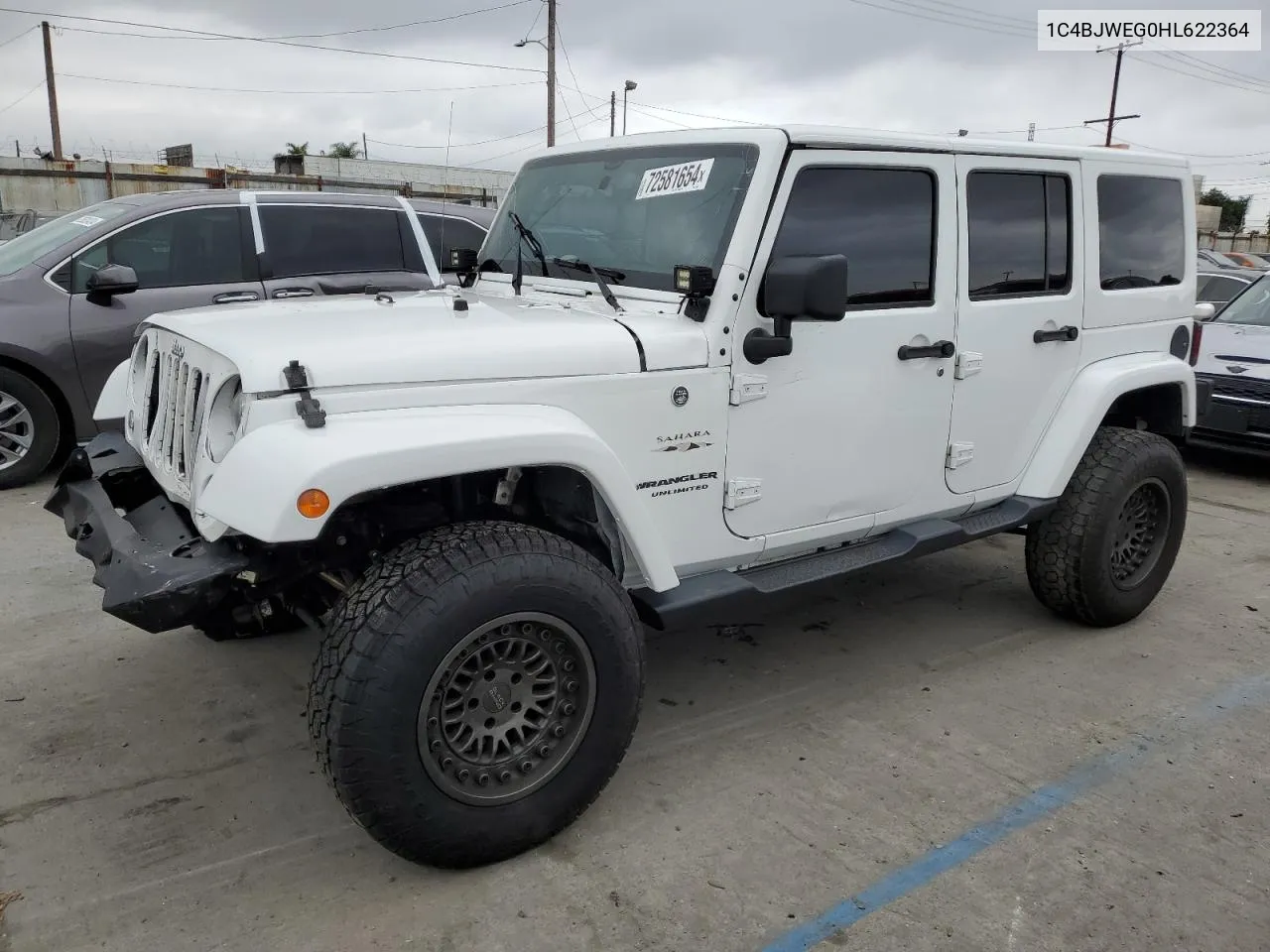 2017 Jeep Wrangler Unlimited Sahara VIN: 1C4BJWEG0HL622364 Lot: 72581654