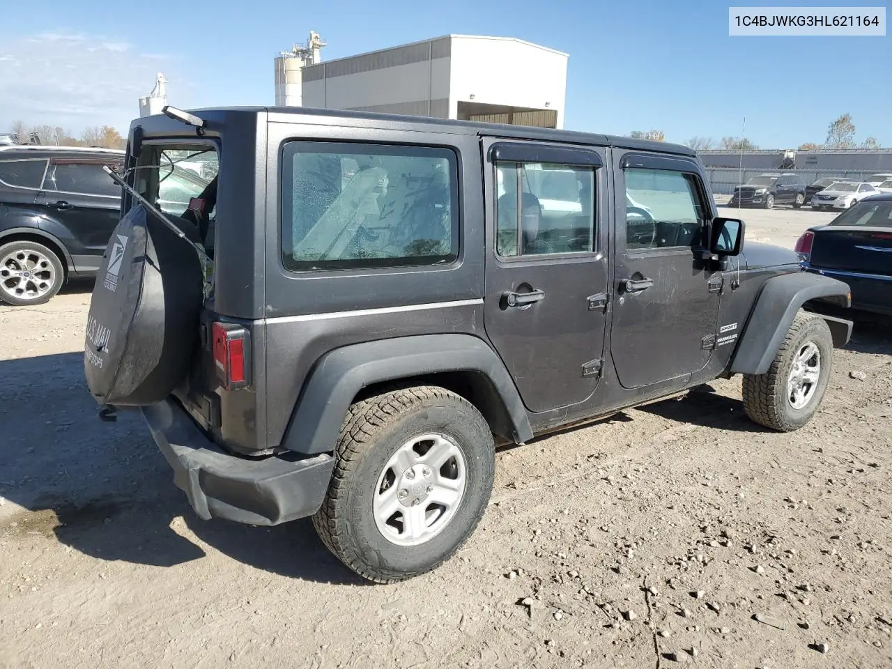 1C4BJWKG3HL621164 2017 Jeep Wrangler Unlimited Sport