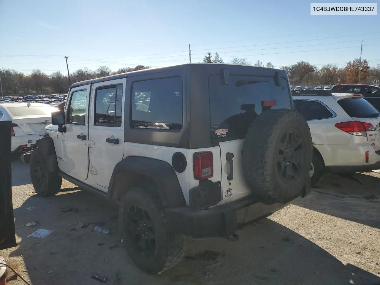 1C4BJWDG8HL743337 2017 Jeep Wrangler Unlimited Sport