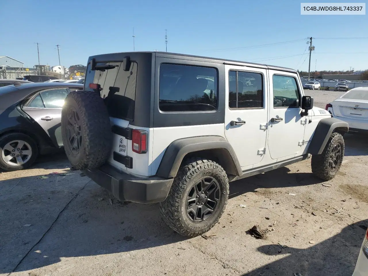 1C4BJWDG8HL743337 2017 Jeep Wrangler Unlimited Sport