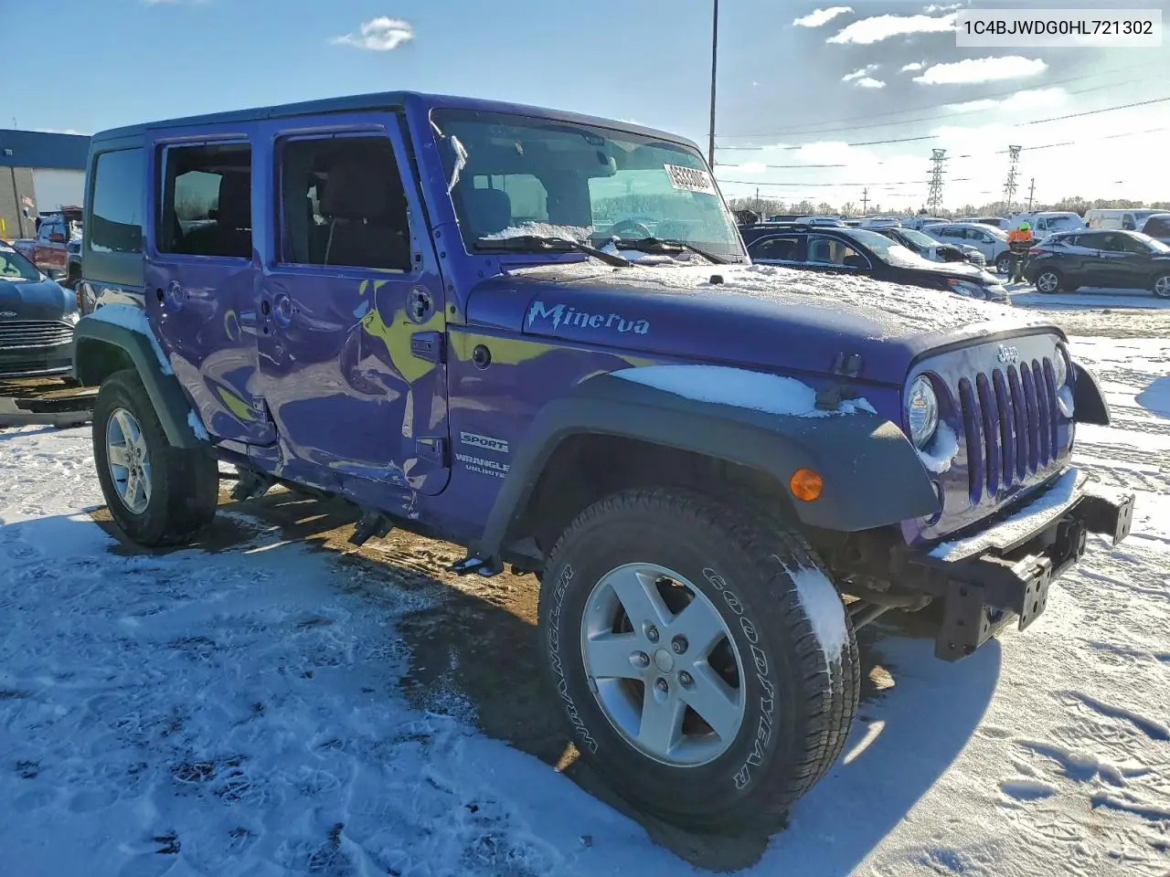 1C4BJWDG0HL721302 2017 Jeep Wrangler Unlimited Sport