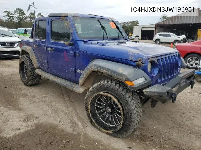 2018 Jeep Wrangler Unlimited Sport VIN: 1C4HJXDN3JW196951 Lot: 45994034