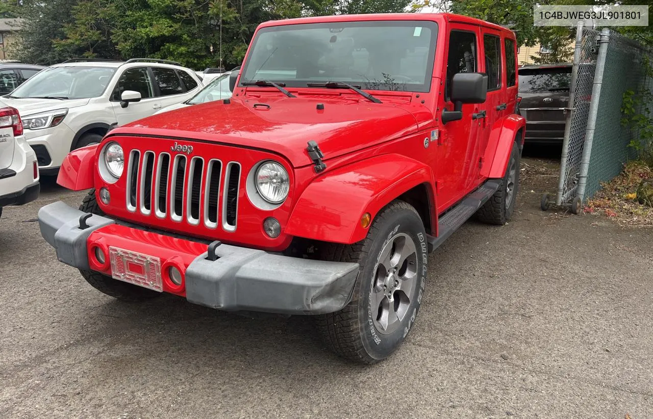 2018 Jeep Wrangler Unlimited Sahara VIN: 1C4BJWEG3JL901801 Lot: 56896654