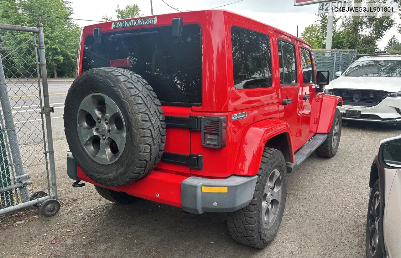 2018 Jeep Wrangler Unlimited Sahara VIN: 1C4BJWEG3JL901801 Lot: 56896654