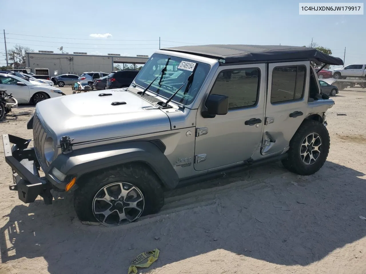 2018 Jeep Wrangler Unlimited Sport VIN: 1C4HJXDN6JW179917 Lot: 57469154