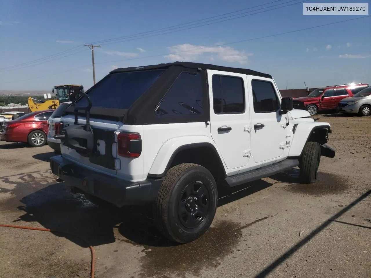 2018 Jeep Wrangler Unlimited Sahara VIN: 1C4HJXEN1JW189270 Lot: 57582124