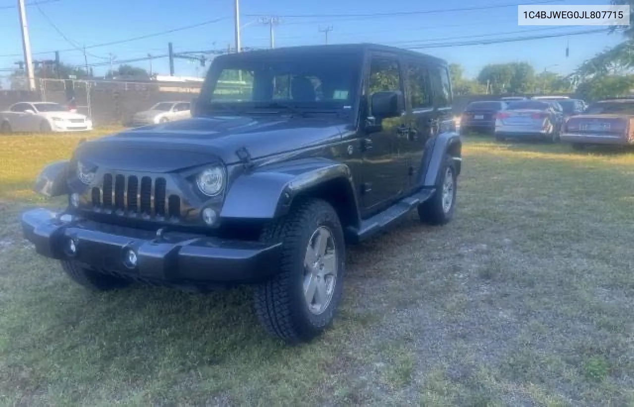 2018 Jeep Wrangler Unlimited Sahara VIN: 1C4BJWEG0JL807715 Lot: 58653294