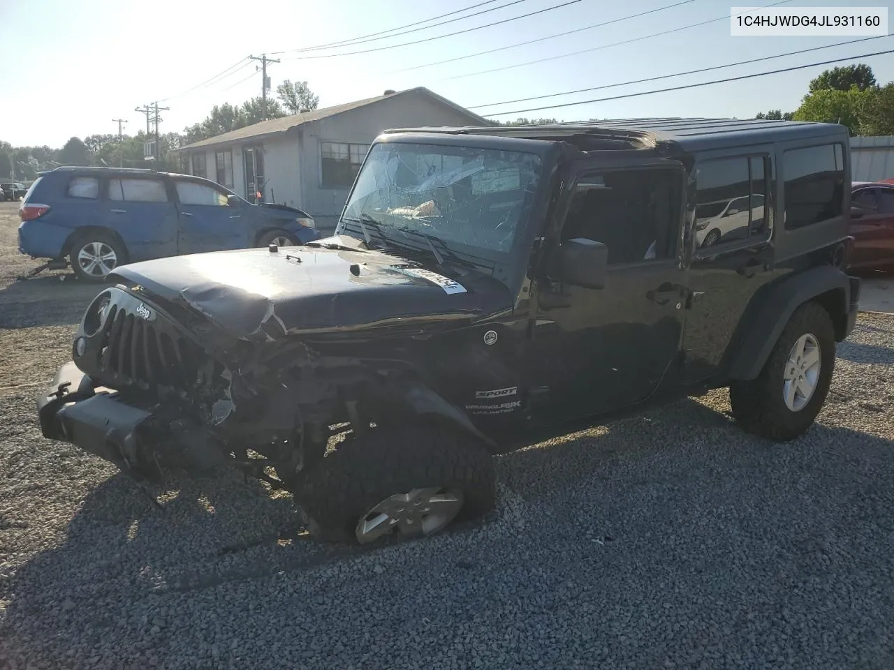 2018 Jeep Wrangler Unlimited Sport VIN: 1C4HJWDG4JL931160 Lot: 59161464