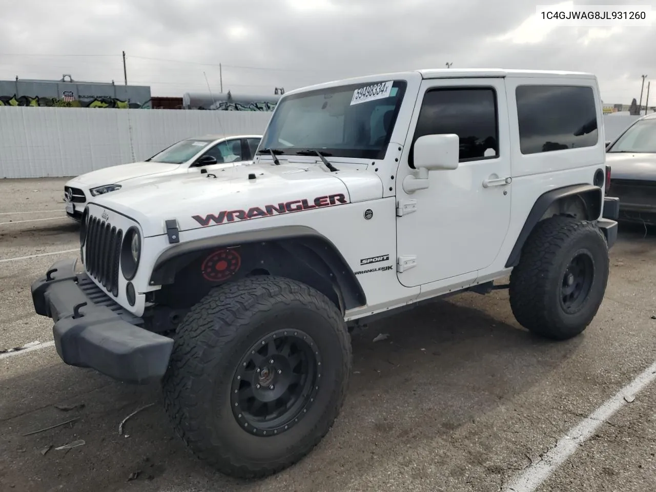 2018 Jeep Wrangler Sport VIN: 1C4GJWAG8JL931260 Lot: 59498334