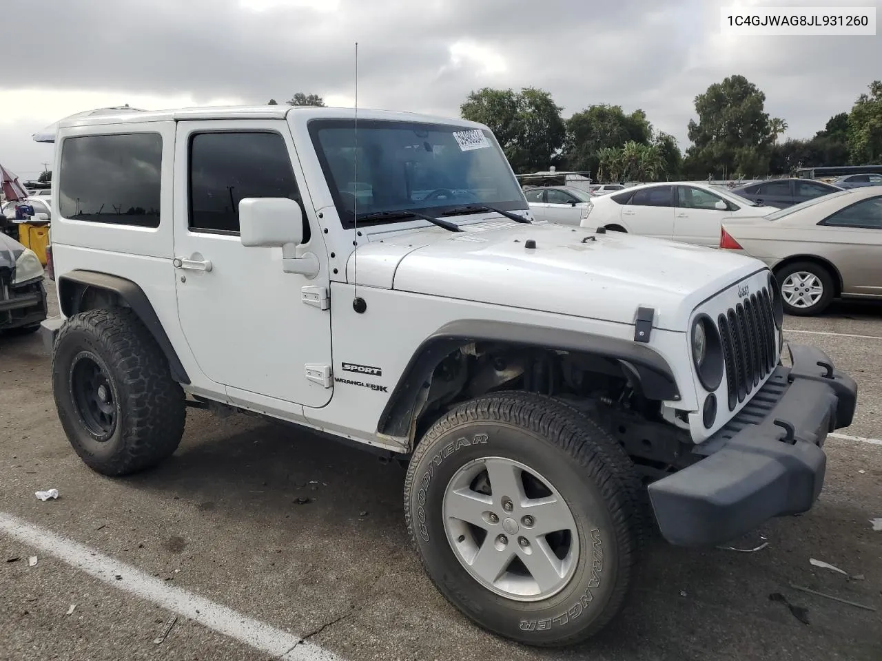 2018 Jeep Wrangler Sport VIN: 1C4GJWAG8JL931260 Lot: 59498334